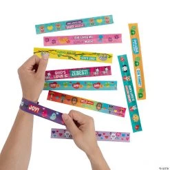 Religious Valentine Slap Bracelet Assortment - 50 Pc.
