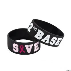 Save 2nd Base Big Band Rubber Bracelets - 12 Pc.