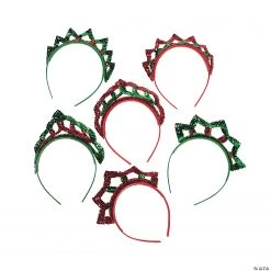 Sequined Christmas Tiaras - 12 Pc.