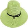 Sloggers Womens Wide Brim Braided Sun Hat with Wind Lanyard, Tea Green