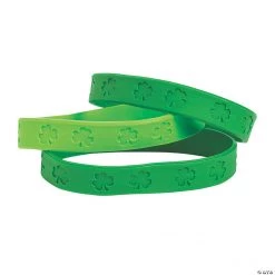 St. Patrick’s Day Shamrock Rubber Bracelets - 24 Pc.