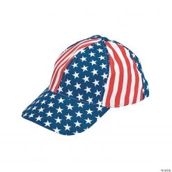 Stars & Stripes Baseball Caps - 12 Pc.