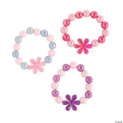 Stretchy Daisy Bead Bracelets - 12 Pc.