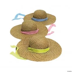 Sun Hats with Solid Band - 6 Pc.