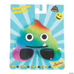 Sun-Staches® Rainbow Poop Emoji Sunglasses - 1 Pc.