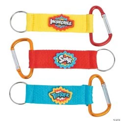 Superhero Carabiner Keychains - 12 Pc.