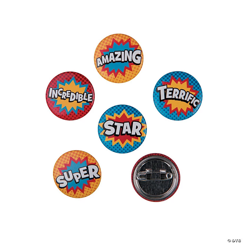Superhero Mini Buttons - 48 Pc. 1 Superhero Mini Buttons - 48 Pc.