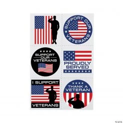 Support Our Veterans Temporary Tattoos - 72 Pc.
