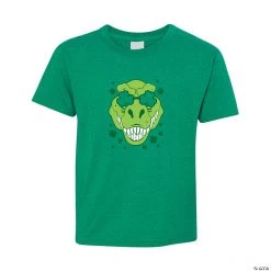 T-Rex with Shamrock Glasses Youth T-Shirt