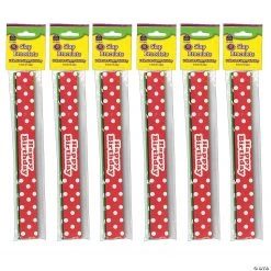 Teacher Created Resources Polka Dots Happy Birthday Slap Bracelets, 10 Per Pack, 6 Packs