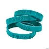 Awareness Ribbon Sayings Rubber Bracelets - 24 Pc.