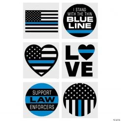 Thin Blue Line Temporary Tattoos - 72 Pc.