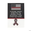 Thin Red Line Awareness Pins on Card - 12 Pc.