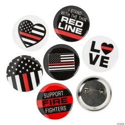 Thin Red Line Buttons - 24 Pc.