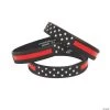 Thin Red Line Rubber Bracelets - 12 Pc.