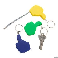 Thumbs Up Tape Measure Keychains - 12 Pc.