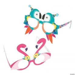 Toucan & Flamingo Party Glasses - 12 Pc.