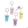 Transparent Confetti Teddy Bear Keychains - 12 Pc.