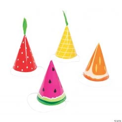 Tutti Frutti Cone Party Hats - 12 Pc.