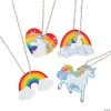 Unicorn Dog Tag Necklaces - 12 Pc.