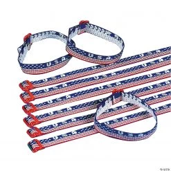 "USA" Woven Friendship Bracelets - 12 Pc.