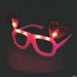 Valentine Light-Up Glasses with Hearts - 6 Pc.