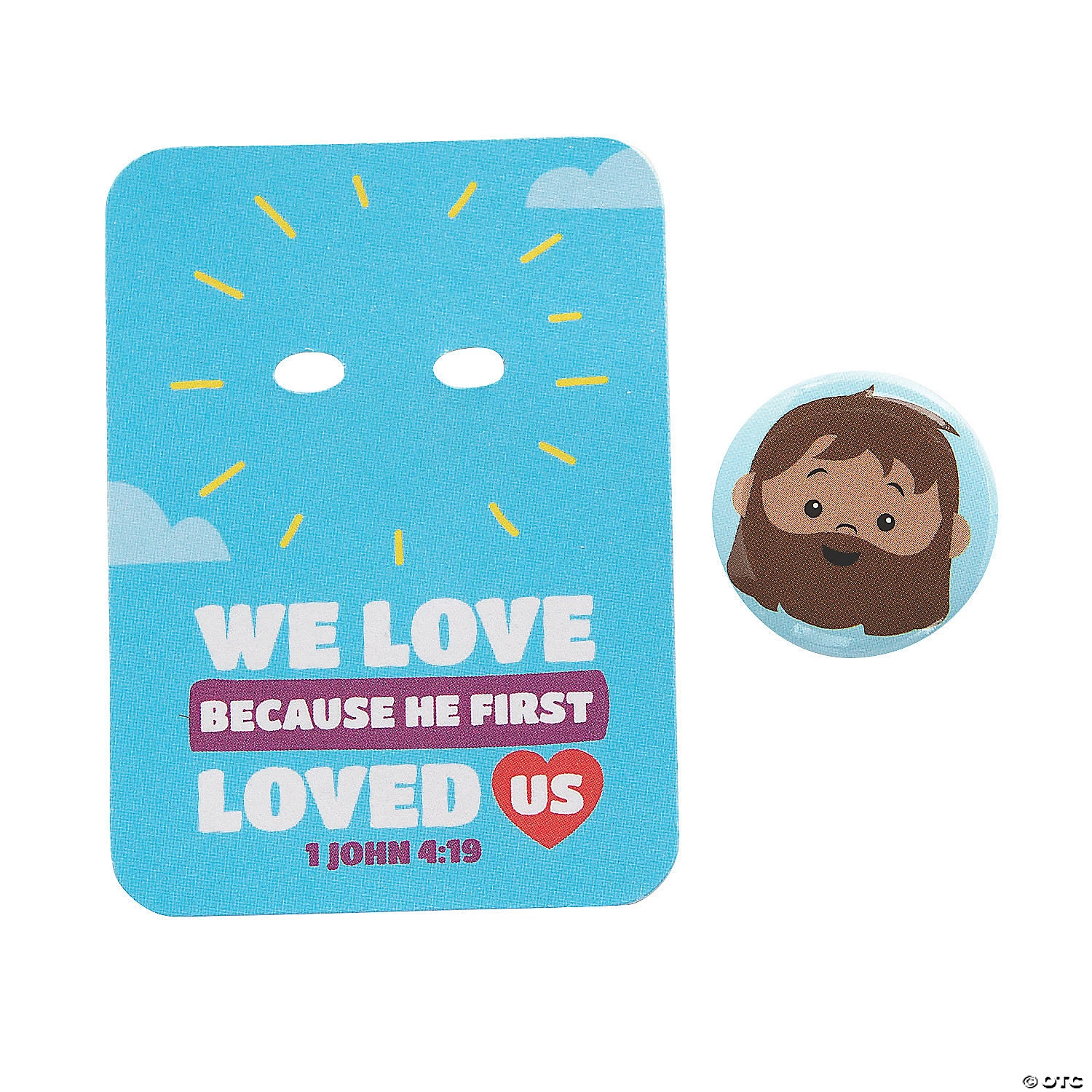 We Love Because He First Loved Us Mini Buttons with Card - 12 Pc. 2 We Love Because He First Loved Us Mini Buttons with Card - 12 Pc. - Image 2