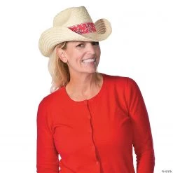 Western Cowboy Hats with Red Bandana - 12 Pc. -Apparel & Accessories Sales western cowboy hats with red bandana 12 pc 13765117 a02