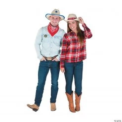 Western Cowboy Hats with Red Bandana - 12 Pc. -Apparel & Accessories Sales western cowboy hats with red bandana 12 pc 13765117 a03