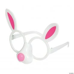 White Bunny-Shaped No Lens Glasses - 6 Pc.