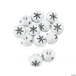 White Jingle Bells with Snowflake - 12 Pc.
