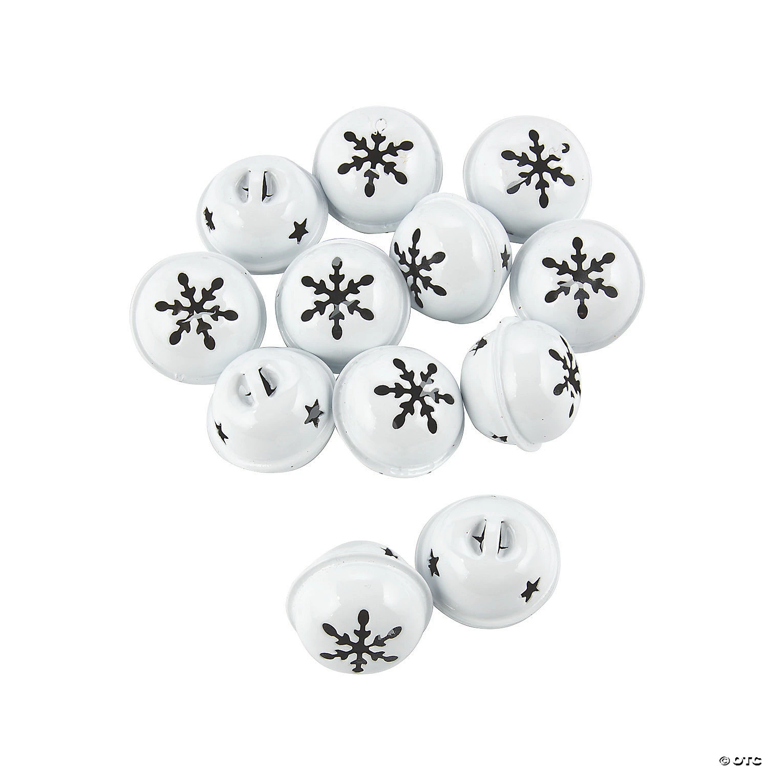 White Jingle Bells with Snowflake - 12 Pc. 1 White Jingle Bells with Snowflake - 12 Pc.