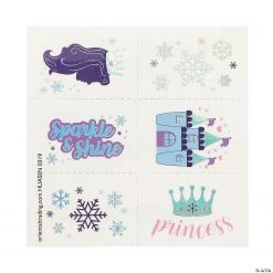 Winter Princess Sparkle Temporary Tattoos - 72 Pc.