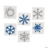 Winter Snowflake Glitter Temporary Tattoo Stickers- 12 Pc.