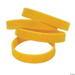 Awareness Ribbon Sayings Rubber Bracelets - 24 Pc.