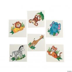 Zoo Animal Temporary Tattoos - 72 Pc.