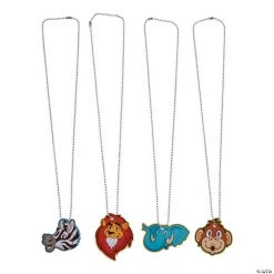 Zoo Animals Dog Tag Necklaces - 12 Pc.